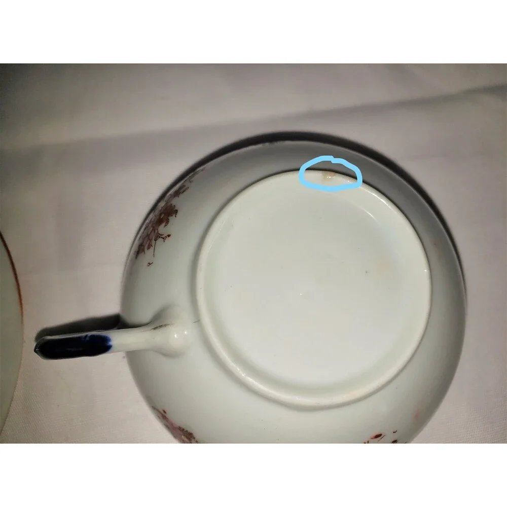 Hand Painted Moriage Vintage Geisha Teacup & Saucer Japan 1950s Vintage Japan